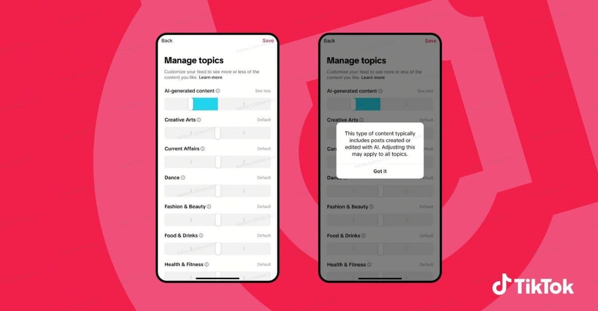 TikTok Adds AI Content Control in For You Feed