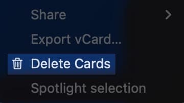 Click on Delete Cards