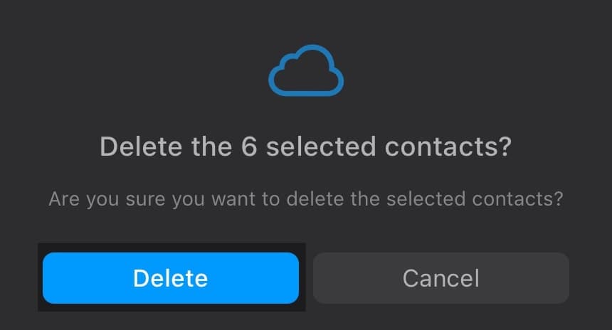Click the Delete button