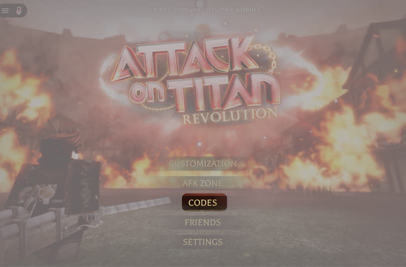 In main menu, click the Codes option