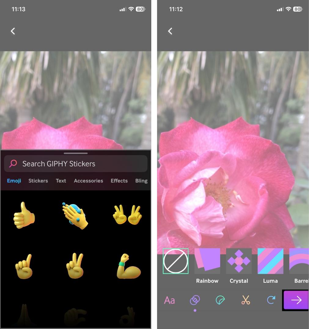 Tap on the Purple Arrow Icon to Save It