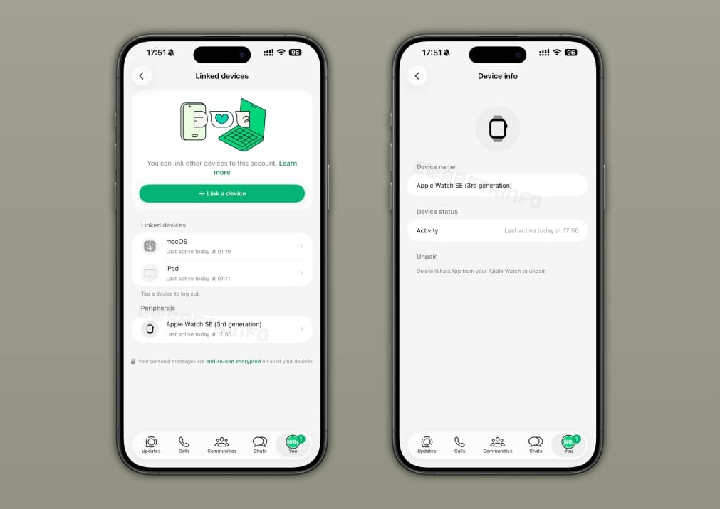 WhatsApp Testing Peripherals in Linked Devices on iOS