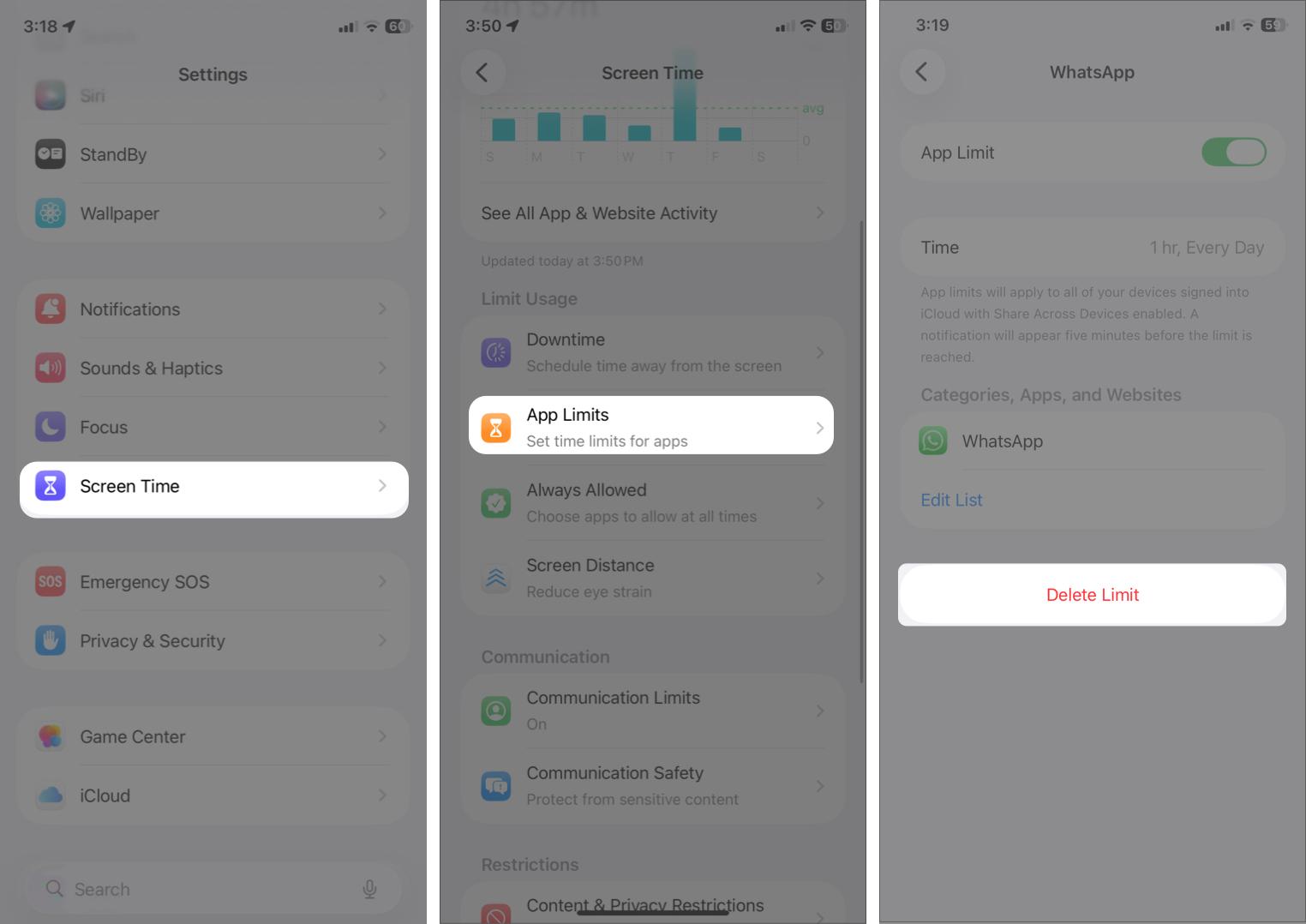 Check Screen Time and App Restrictions