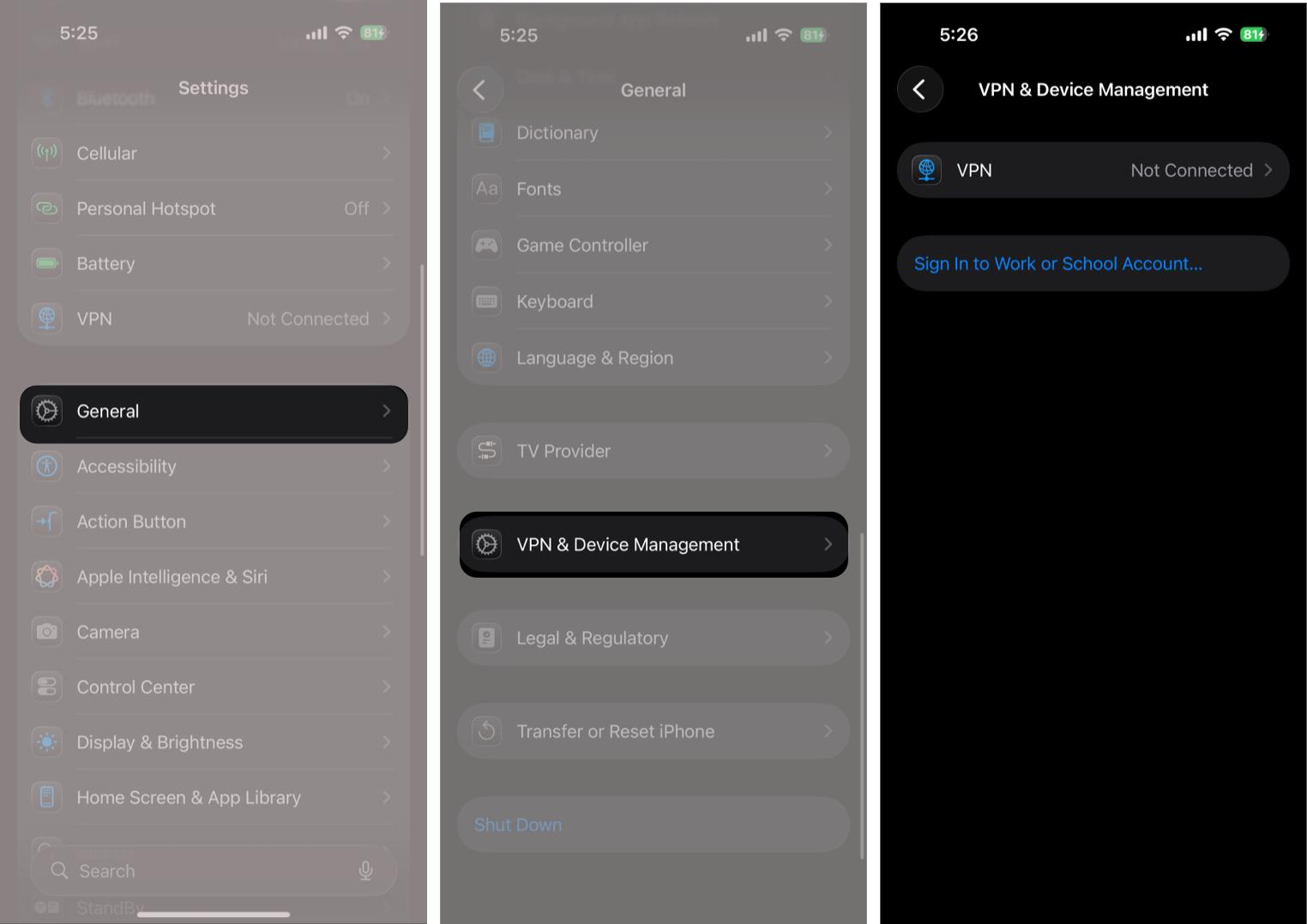 Remove Suspicious Profiles or Device Management