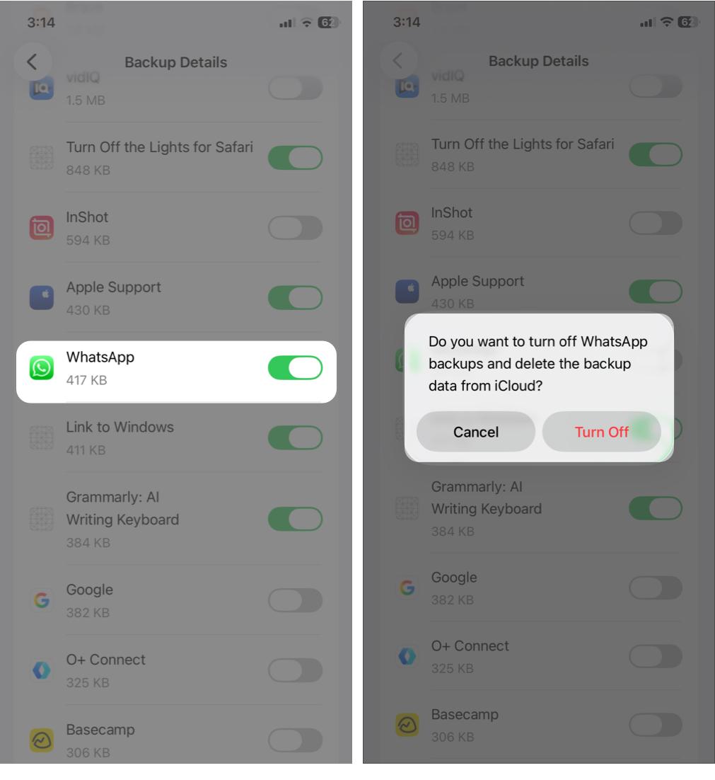 Select Turn Off on the prompt