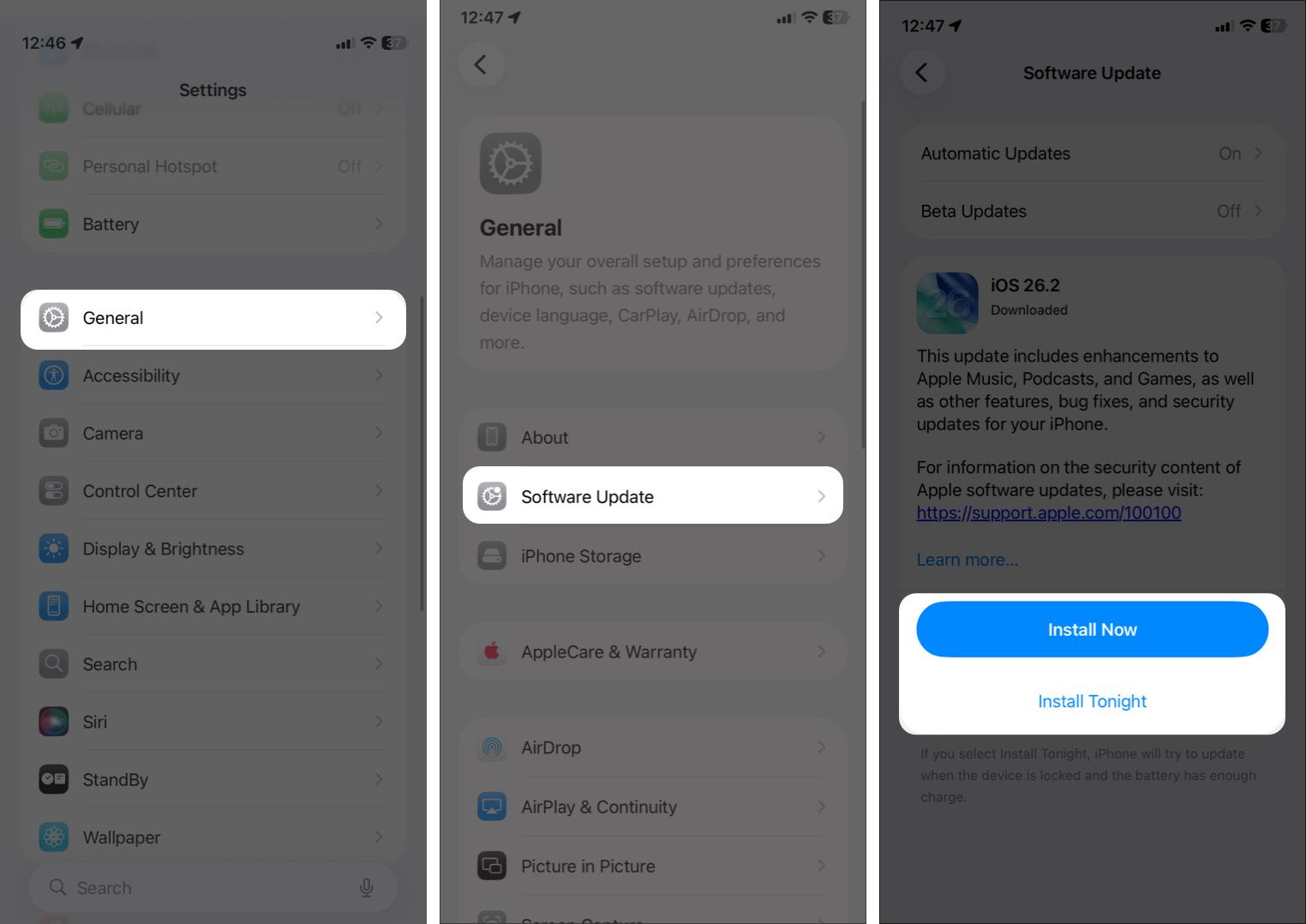 Update iOS or iPadOS