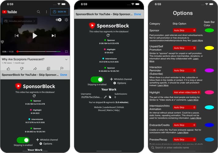 SponsorBlock for Safari Safari Extensions