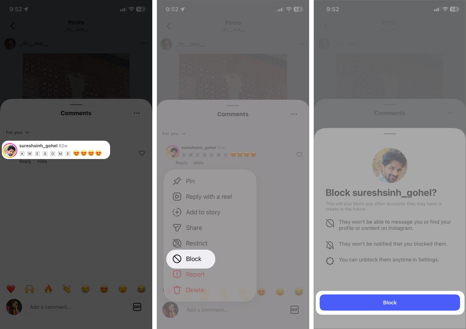 Block Someone on Instagram From a Comment
