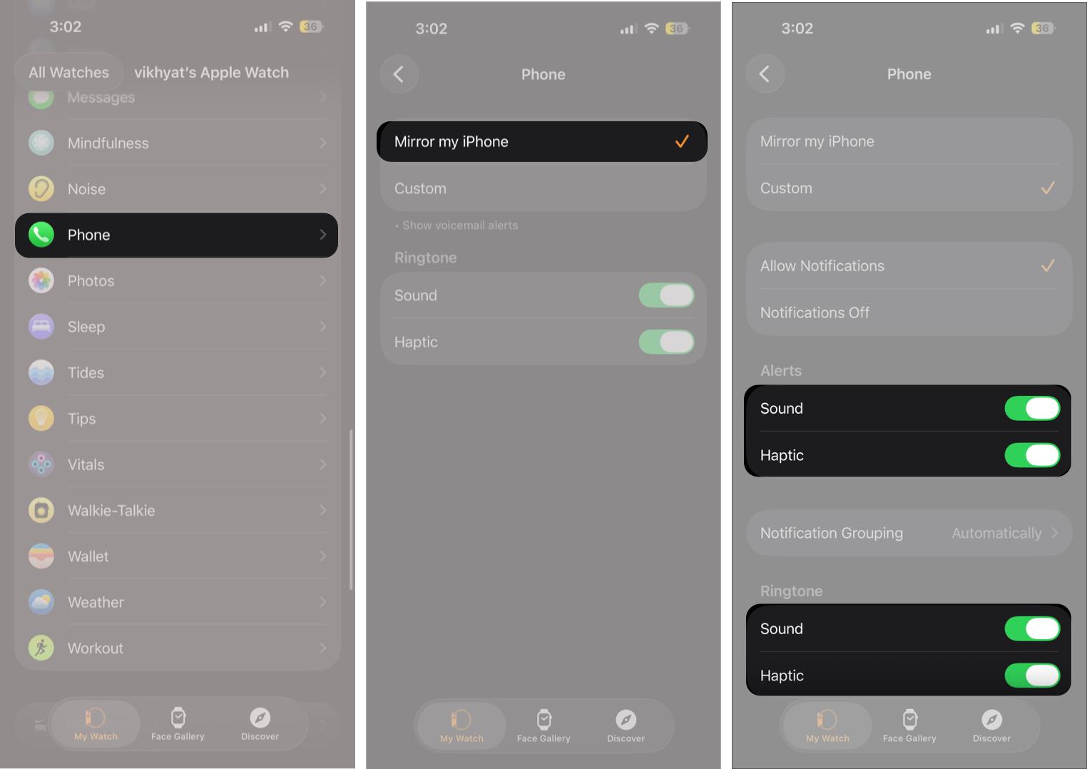 Check Notification Mirroring Settings
