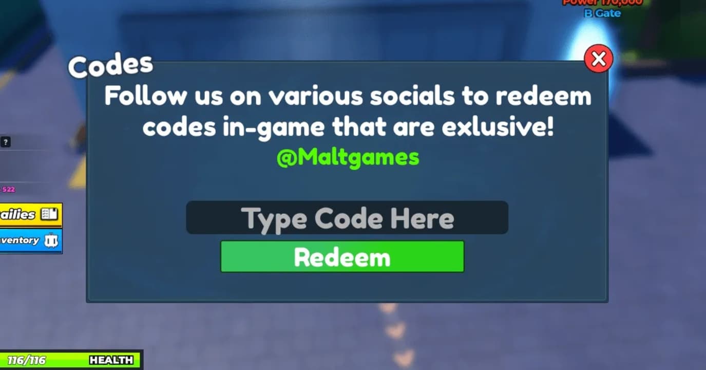 Enter a Working Code in The Text Box And Click Redeem.