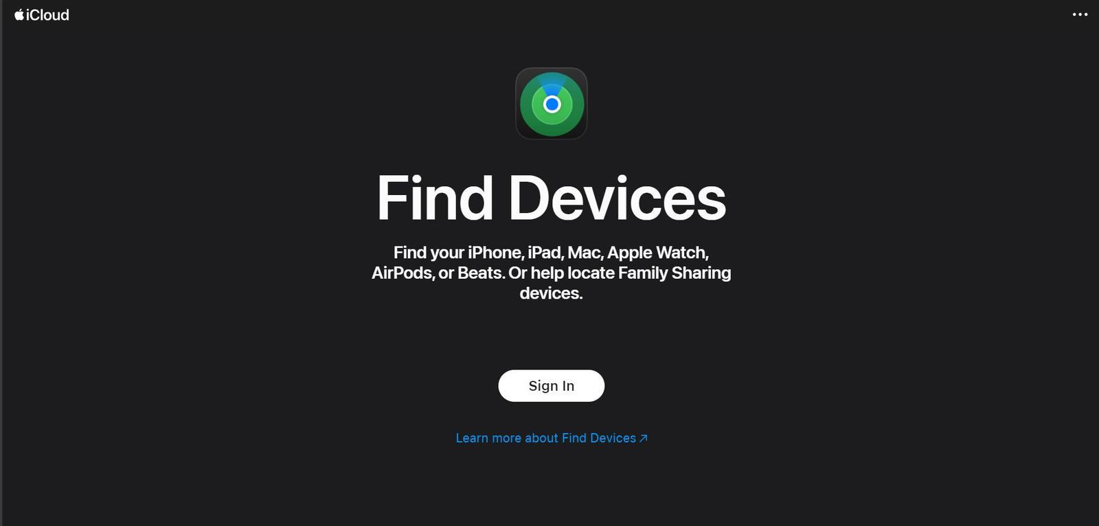 Go To iCloud And Click On Sing In
