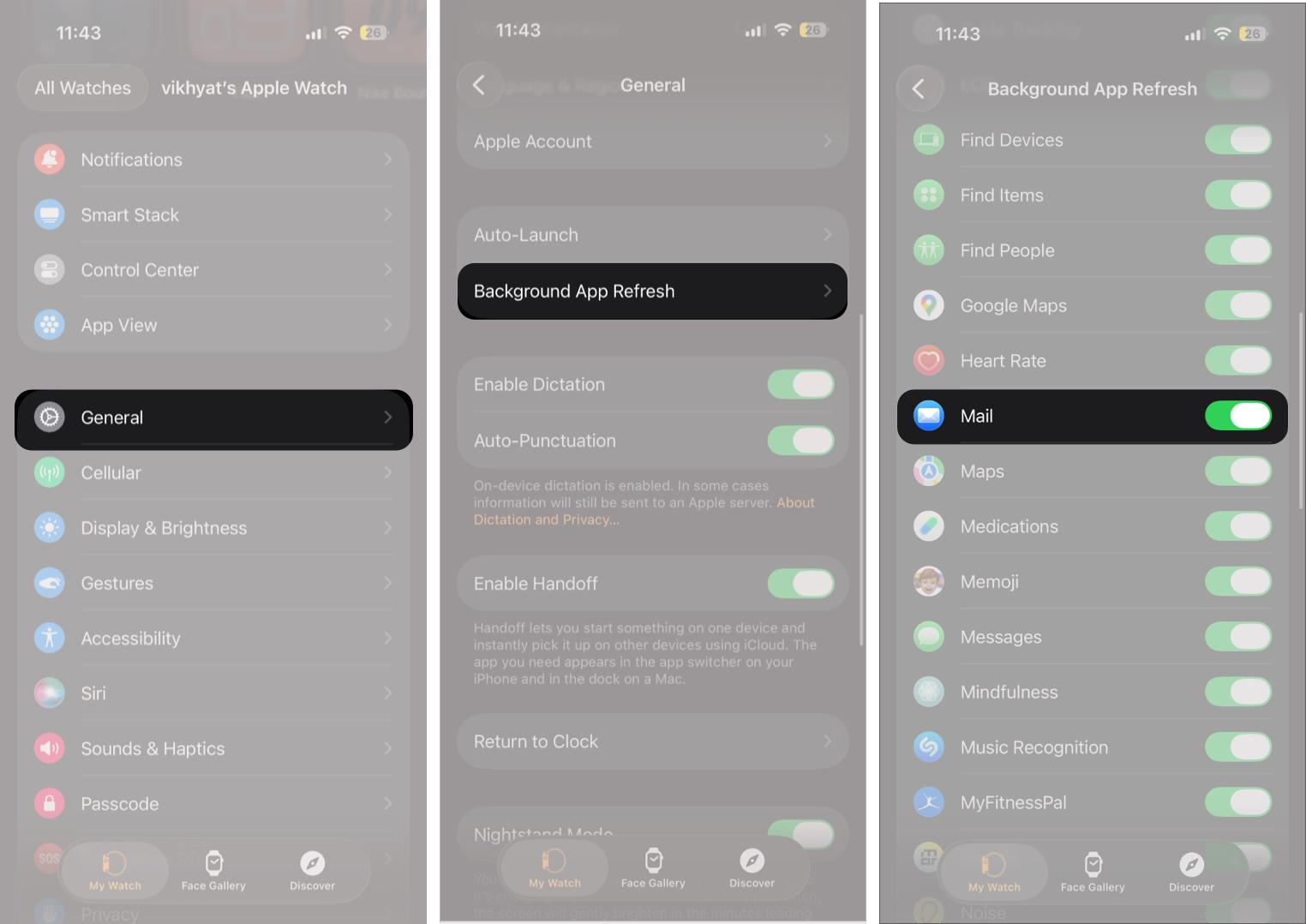Keep Mail Sync and Background Refresh Enabled