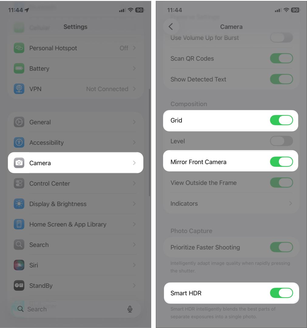 Optimize Camera Settings