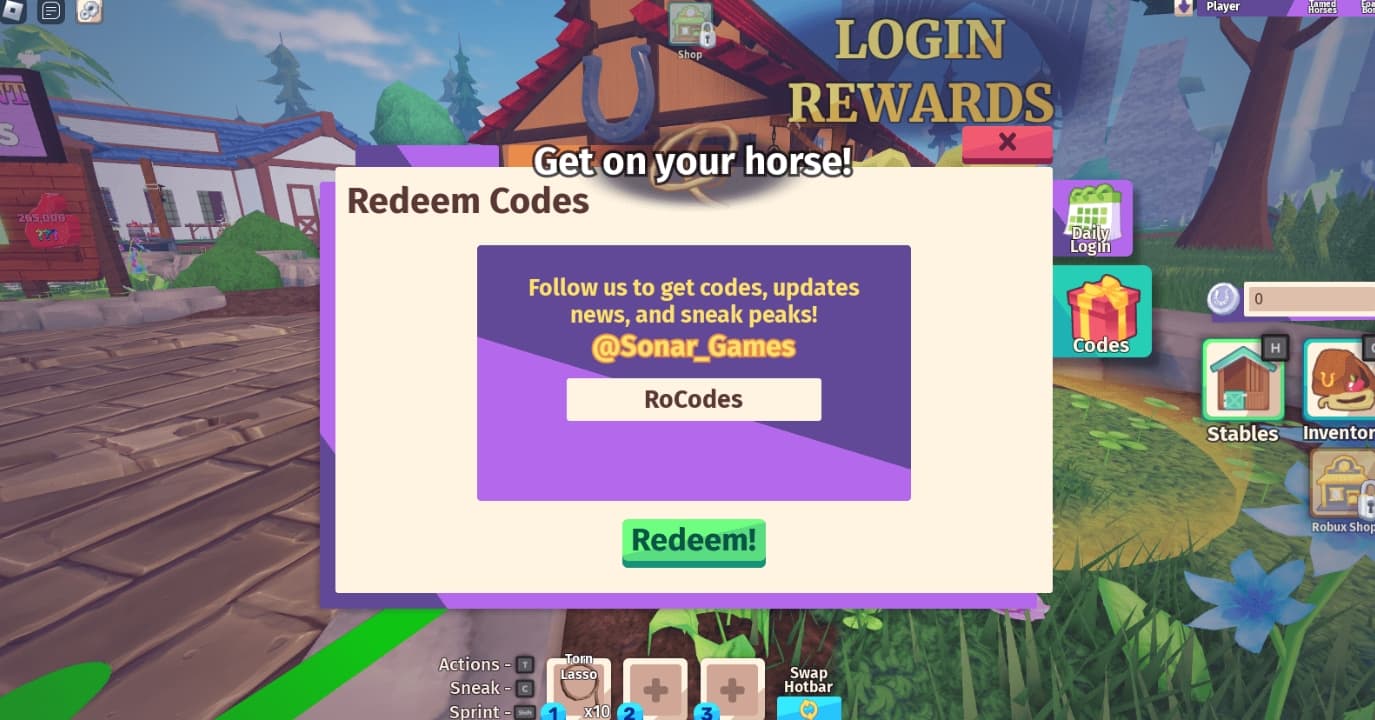 Past the Code and Click Redeem Button