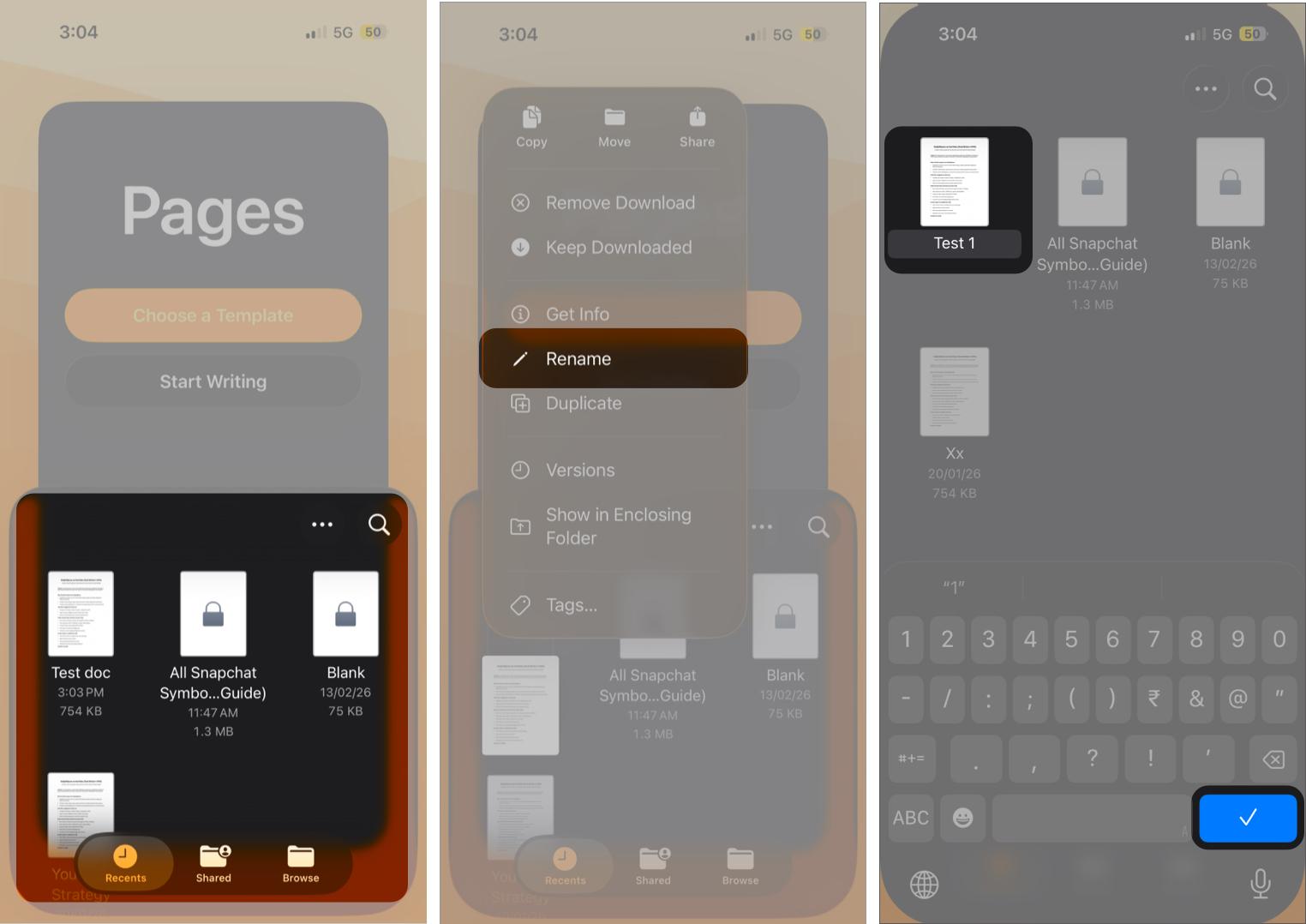 Rename Documents Using the Pages App