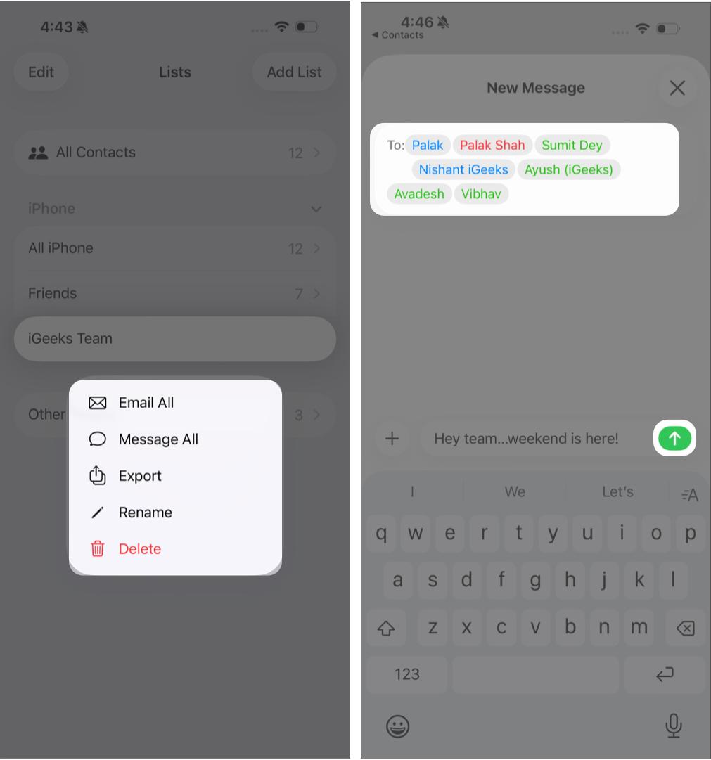 Send a Group Message on iPhone