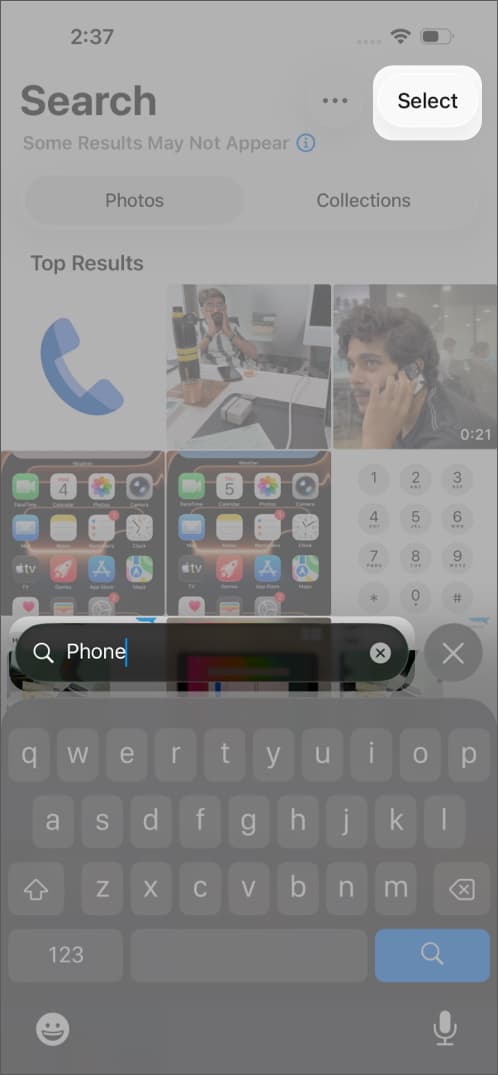 Tap the Search Bar at The Bottom in iPhone