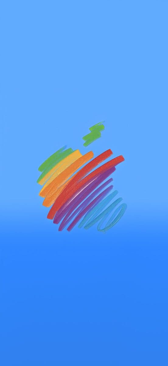 Apple-50th-anniversary-logo-wallpaper-Blue
