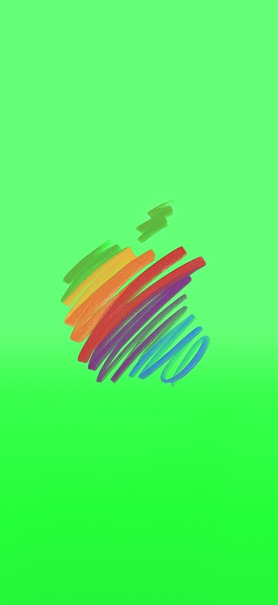 Apple-50th-anniversary-logo-wallpaper-Green