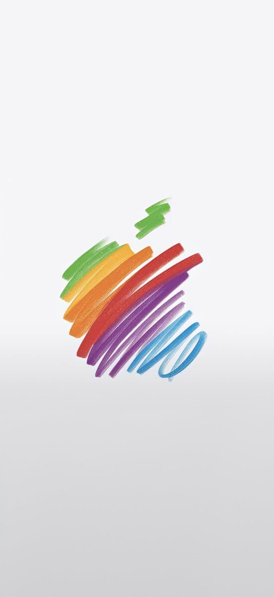 Apple-50th-anniversary-logo-wallpaper-White