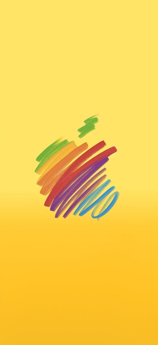 Apple-50th-anniversary-logo-wallpaper-Yellow