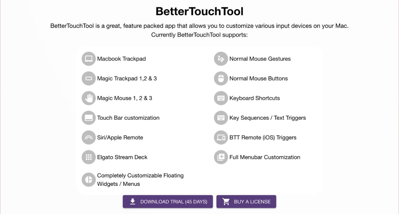 BetterTouchTool App
