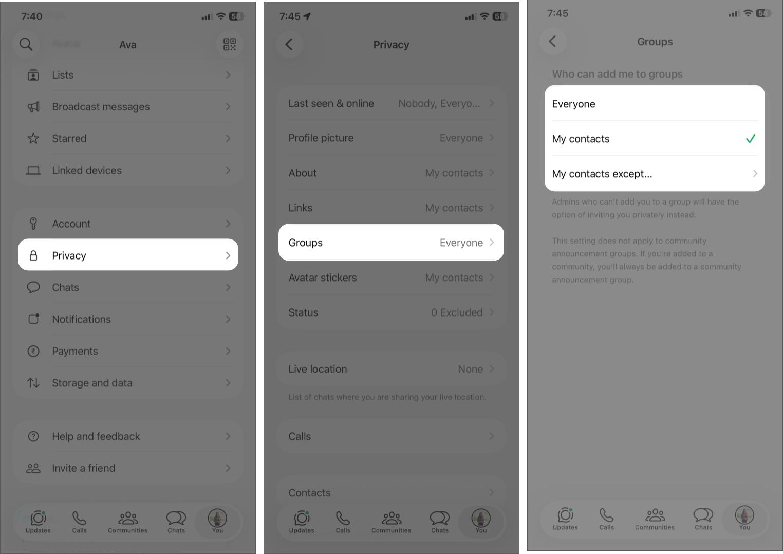 Control Who Can Add You to Groups
