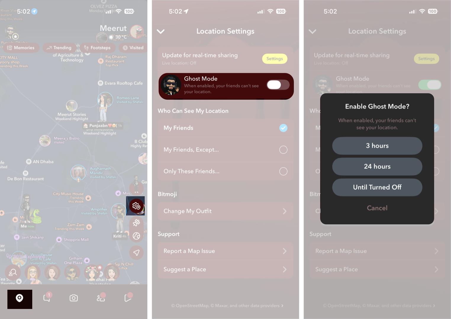 Disable Location Using Enable Ghost Mode