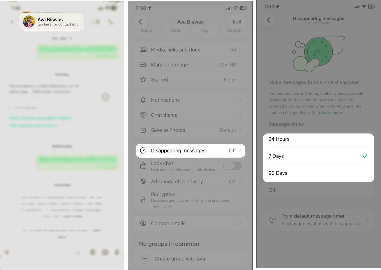 Enable Disappearing Messages