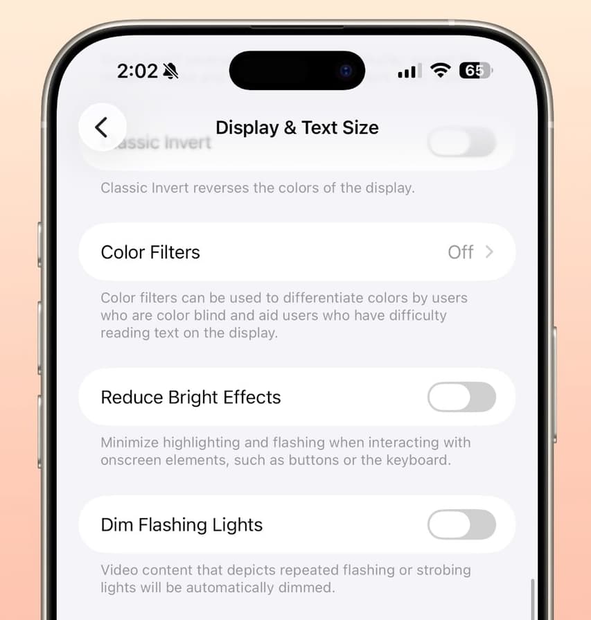 Reduce Bright Effects