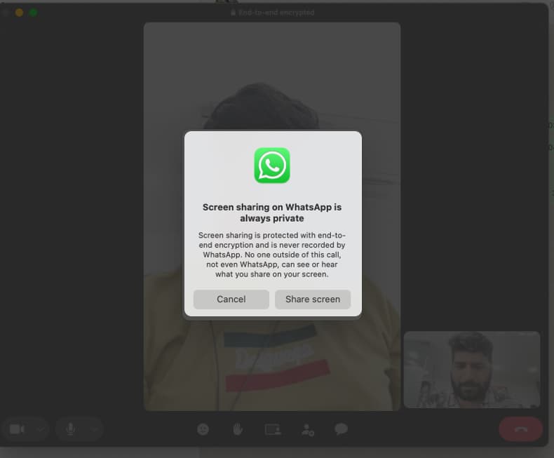 Selecting a Window And Allowing Permissions For Screen Sharing