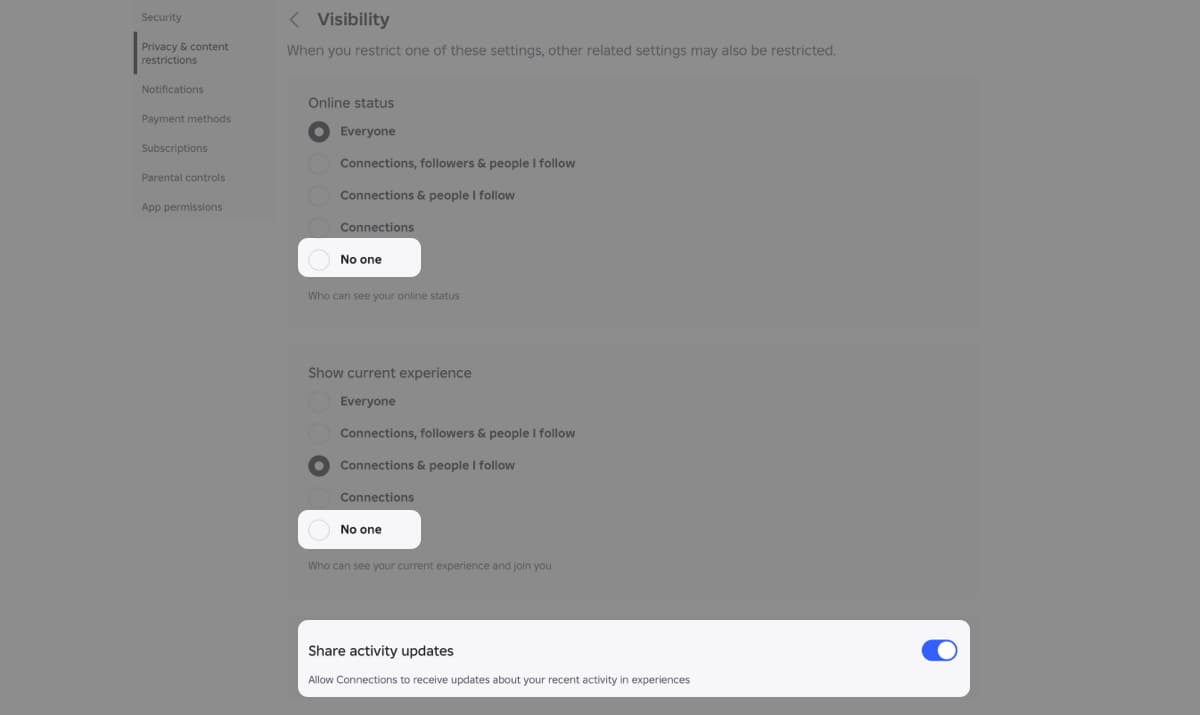 Set Online status