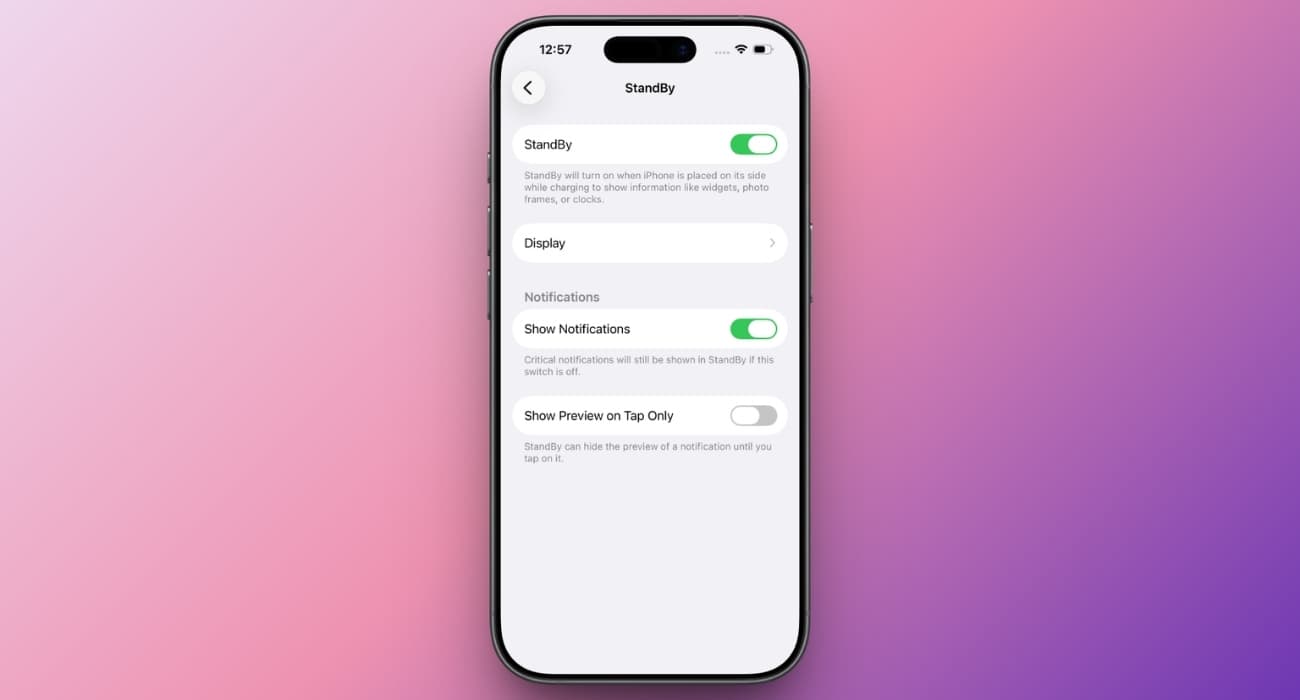 StandBy Mode Feature