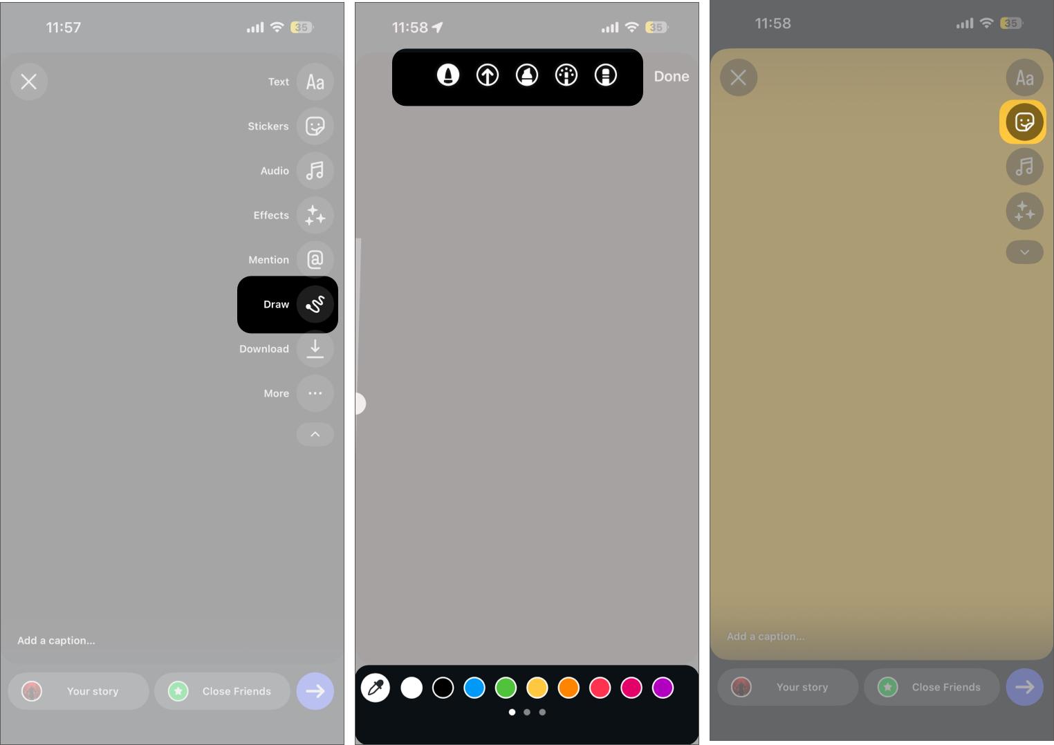Tap the Draw Tool Now, Tap the Sticker Icon and Select Photo
