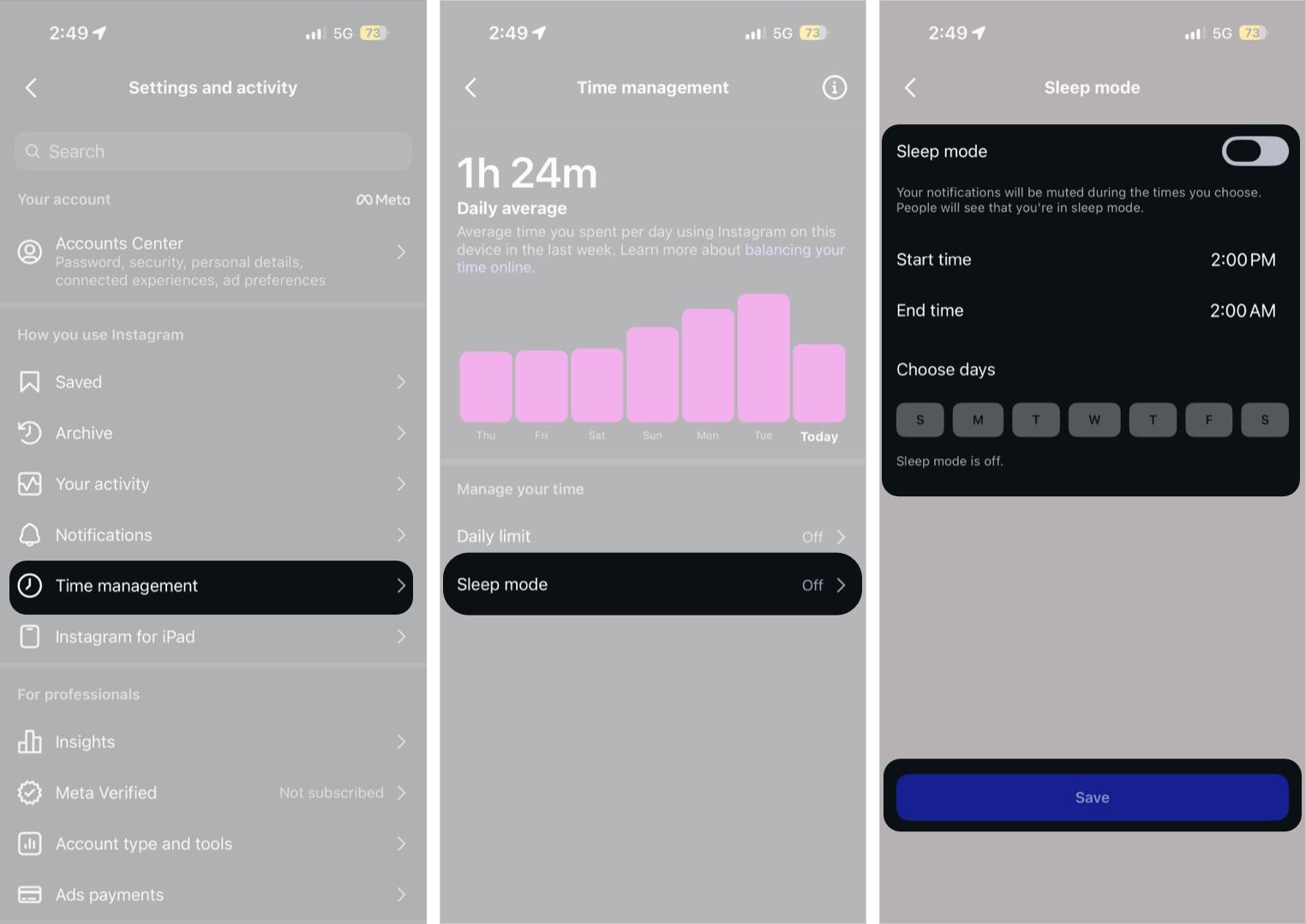 Turn Off Sleep Mode on Instagram