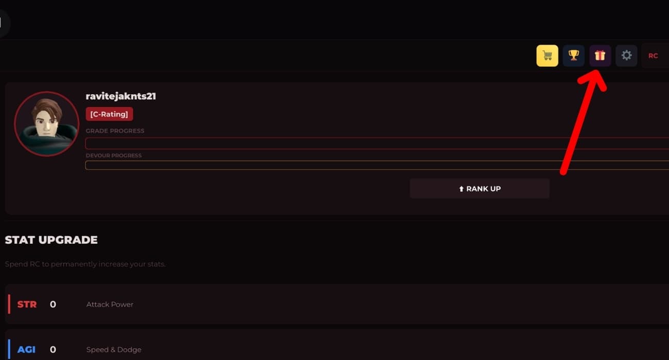 Click the Gift icon