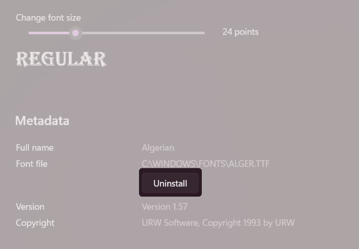 Click the Uninstall button
