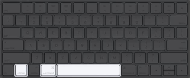 Command + Control + Space for emojis