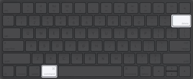 Command + Delete to move to Trash