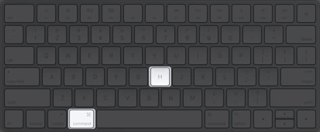 Command + H to hide apps