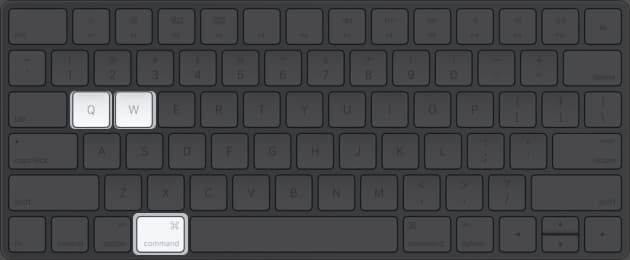 Command + Q and Command + W for control
