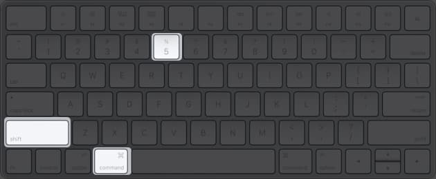 Command + Shift + 5 for full screenshot controls