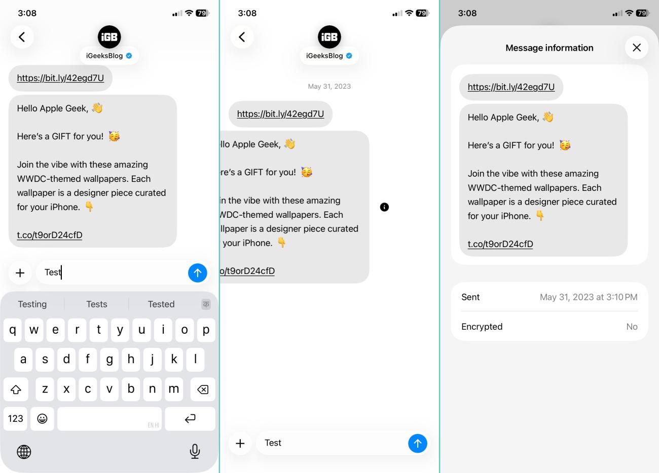 Core messaging experiance
