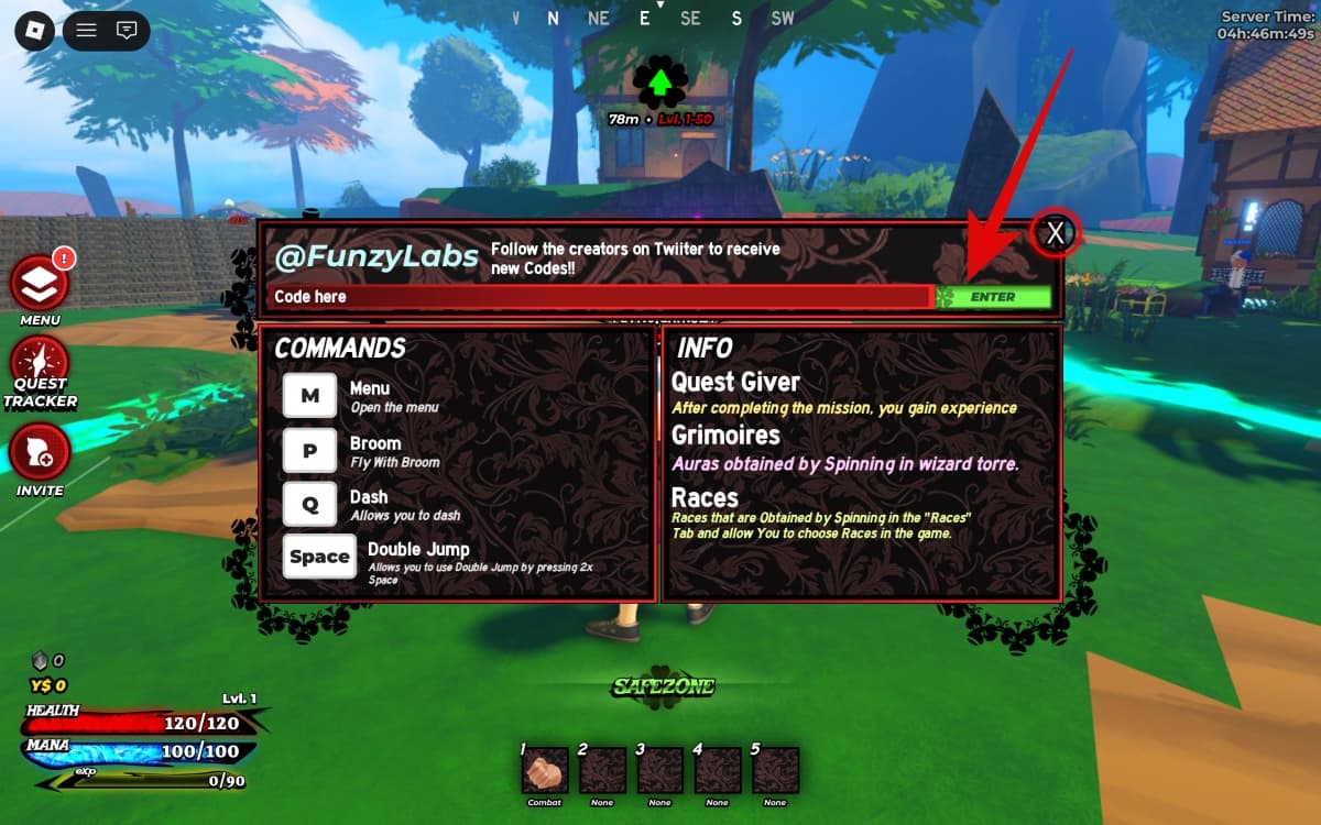 Enter code and press Enter to claim rewards