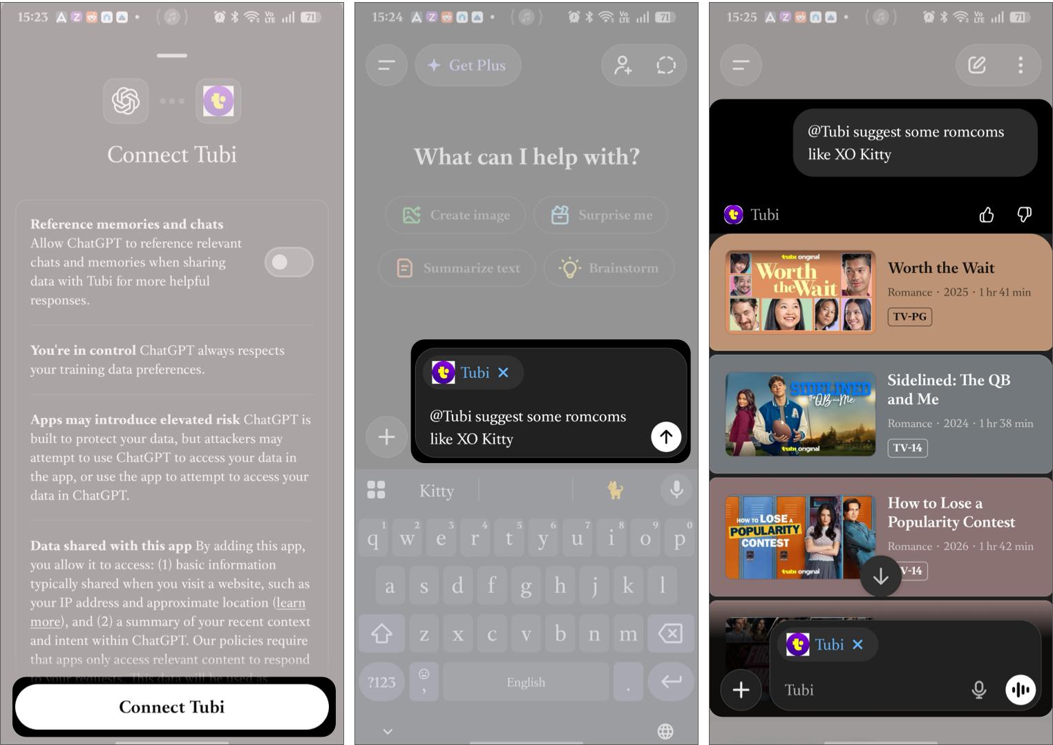 Hit the Connect button And Connect Tubi