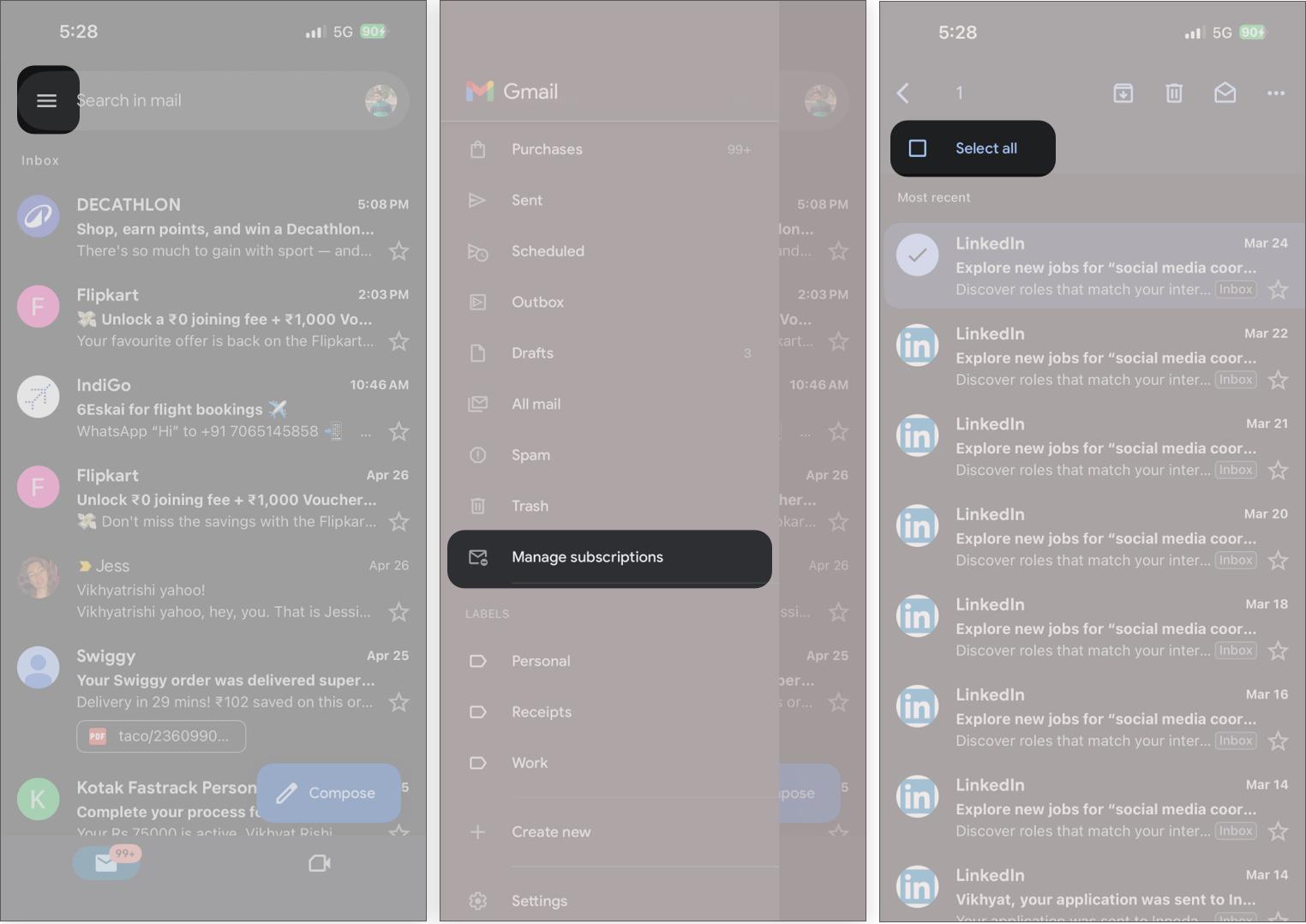 Managing Gmail Subscriptions