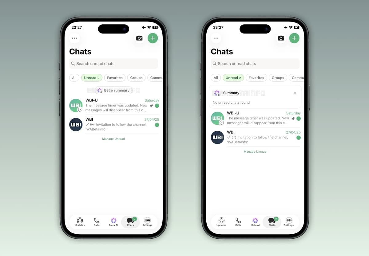 WhatsApp tests unified AI summary