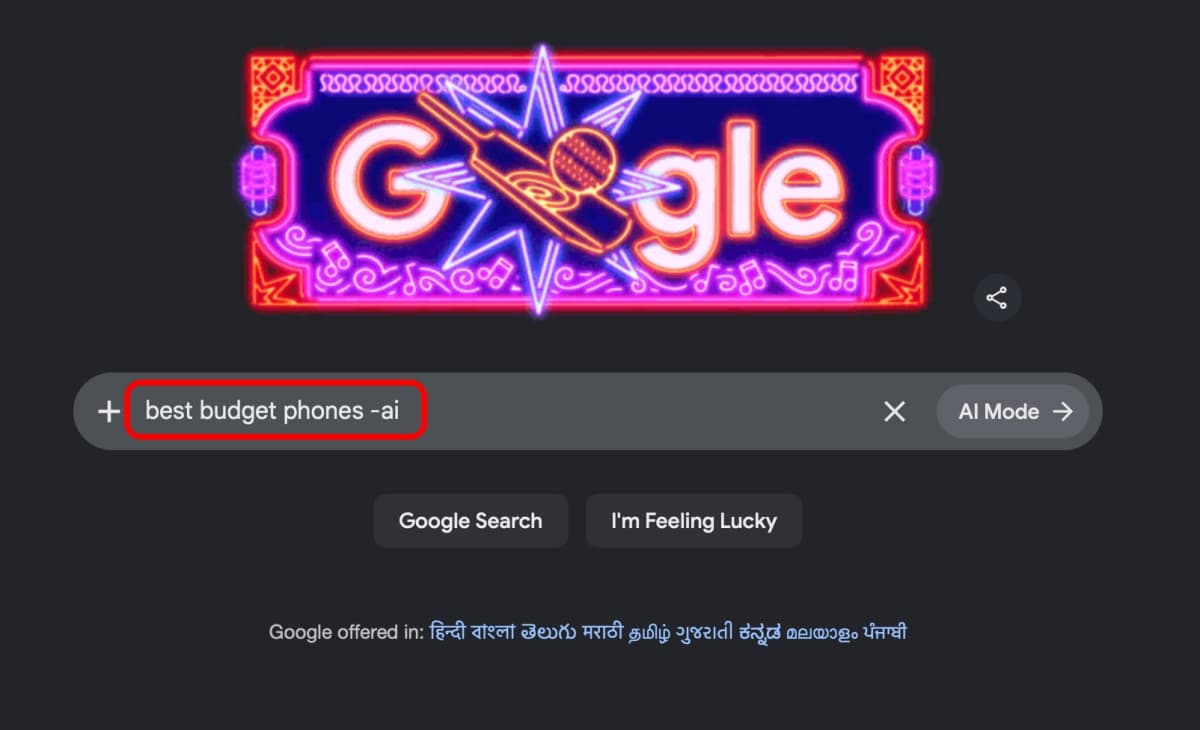 Add ai at the end of searches