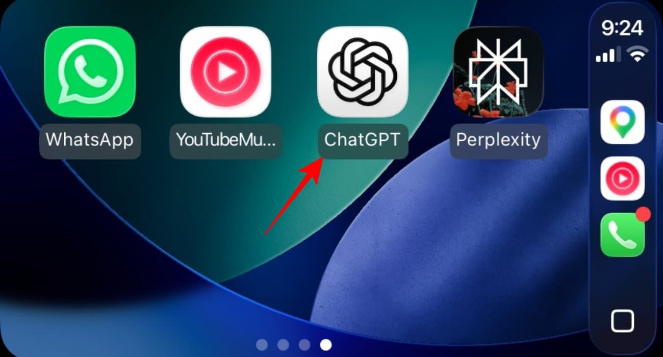 Connect iPhone to CarPlay and open ChatGPT