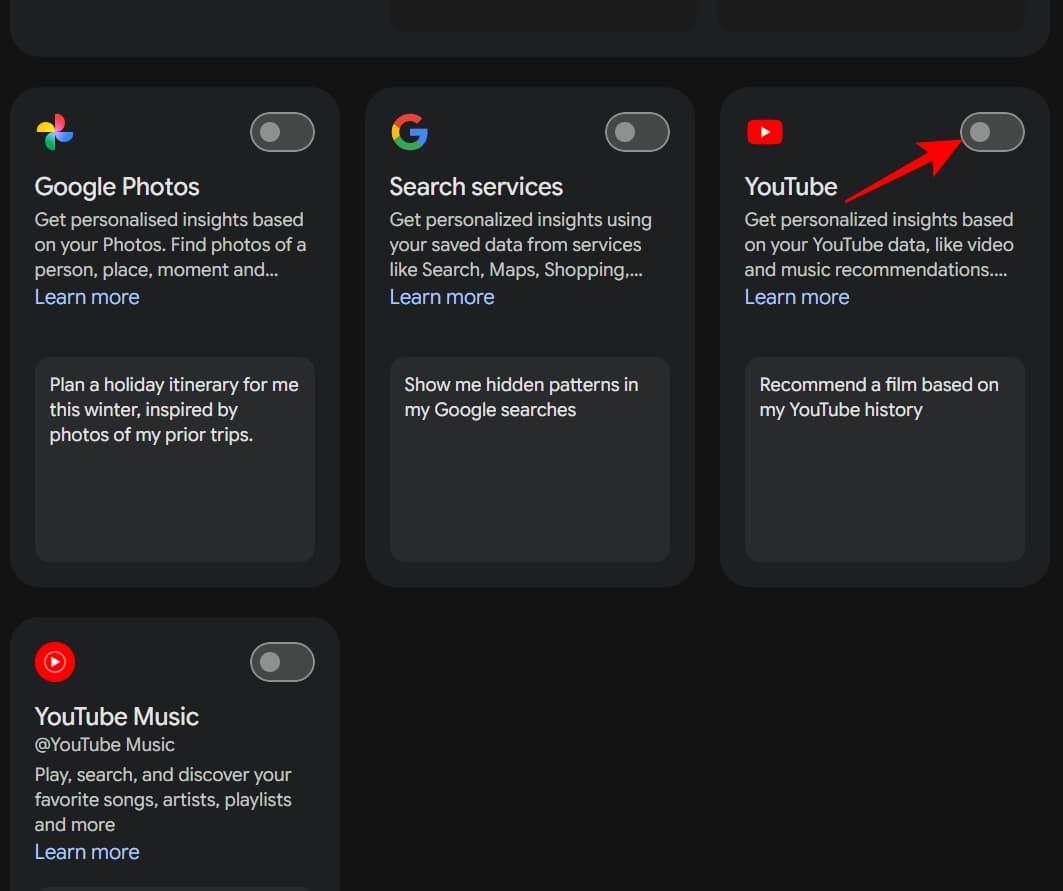 Enable YouTube from the app permissions list